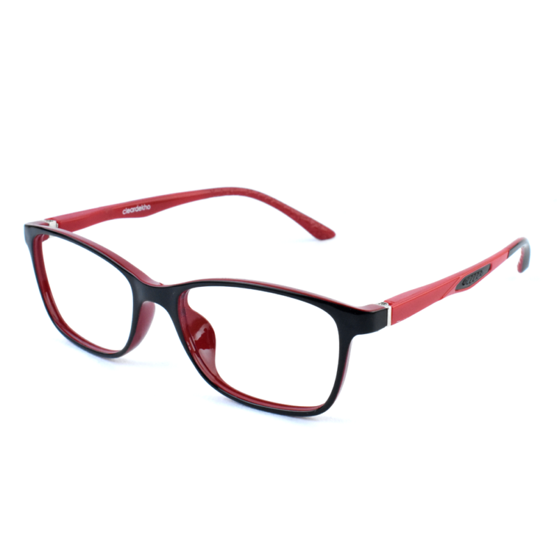 ClearDekho Black Red Full Rim Wayfarer Kids Eyeglass (5-8 Years ...